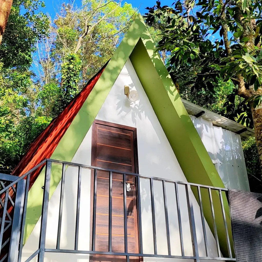 A-Frame Cabin Exterior (Sunny)