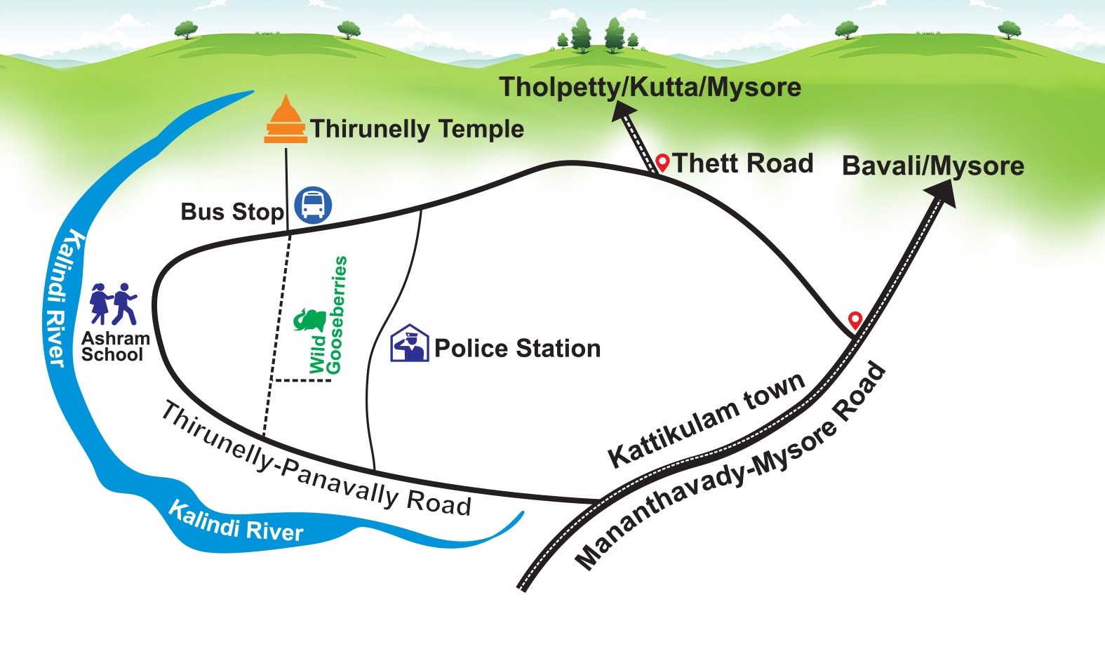 Wild Gooseberries Resort Location Map